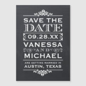 Rustikale Karton-Typografie Save the Date Magnetkarte (Vorderseite)