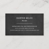 Rustikale Katz- und Hundesymbole aus schwarzem Kal Visitenkarte (Rückseite)