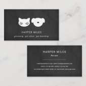 Rustikale Katz- und Hundesymbole aus schwarzem Kal Visitenkarte (Vorne/Hinten)