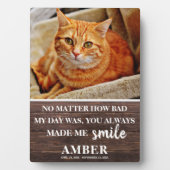 Rustikale Katzenerinnerung Foto halten Fotoplatte (Vorderseite)