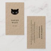 Rustikale Katzenlogokunde Visitenkarte (Vorne/Hinten)