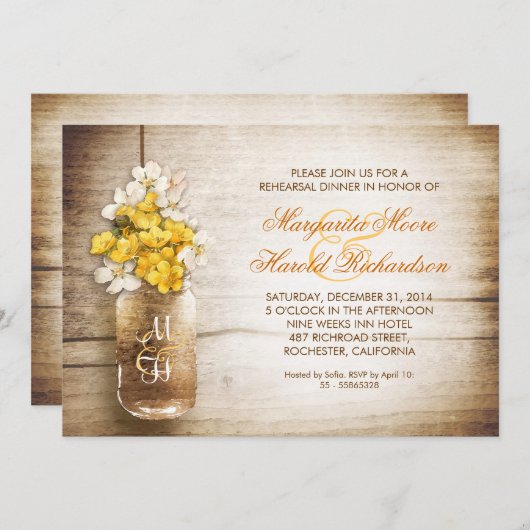 rustikale Kaution Probe Einladungen (Vorne/Hinten)