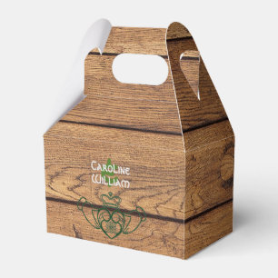 Rustikale keltische Claddagh-Holztextur Geschenkschachtel