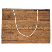 Rustikale keltische Claddagh-Holztextur Große Geschenktüte (Rückseite)