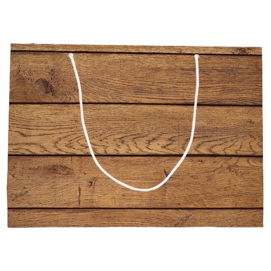 Rustikale keltische Claddagh-Holztextur Große Geschenktüte (Rückseite)