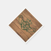 Rustikale keltische Claddagh-Holztextur Serviette (Ecke)