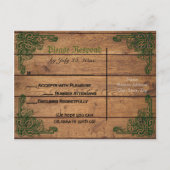 Rustikale keltische Claddagh RSVP-Karte Einladungspostkarte (Rückseite)