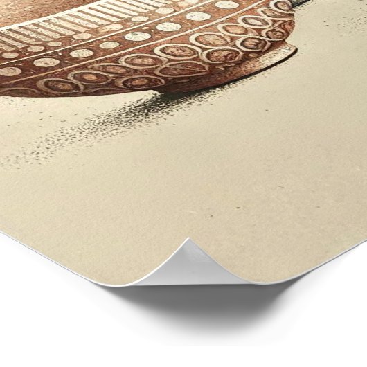 Rustikale Keramik Bowls mit Boho Patterns Poster (Ecke)