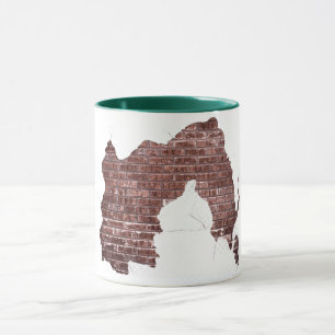 Rustikale Keramik Brick Wall Peeling Plaster Tasse