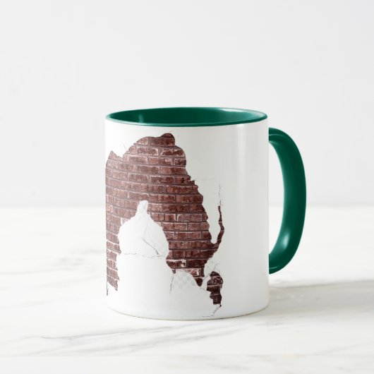 Rustikale Keramik Brick Wall Peeling Plaster Tasse (VorderseiteRechts)