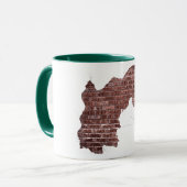 Rustikale Keramik Brick Wall Peeling Plaster Tasse (Vorderseite Links)