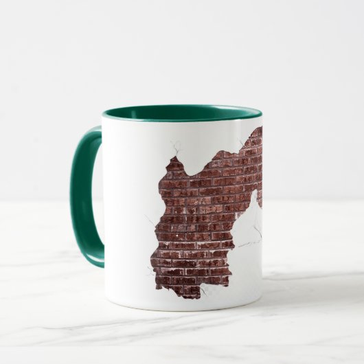 Rustikale Keramik Brick Wall Peeling Plaster Tasse (Vorderseite Links)