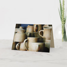 Rustikale Keramik Cups und Tasse Leere Grußkarte Karte