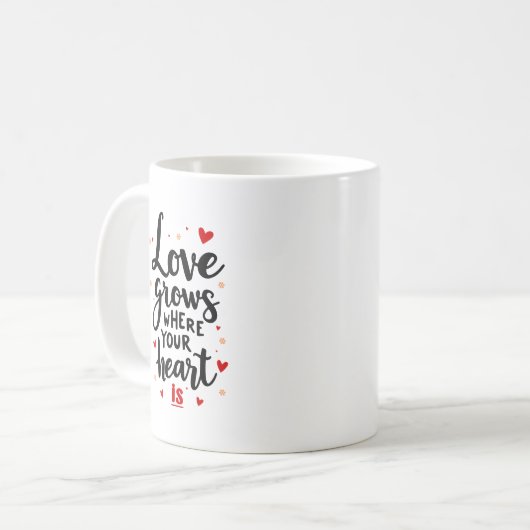 Rustikale Keramik Kaffee-Cup mit aufregendem Zitat Kaffeetasse (Vorderseite Links)