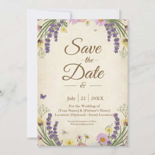 Rustikale Kernkarte Save the Date (Vorderseite)