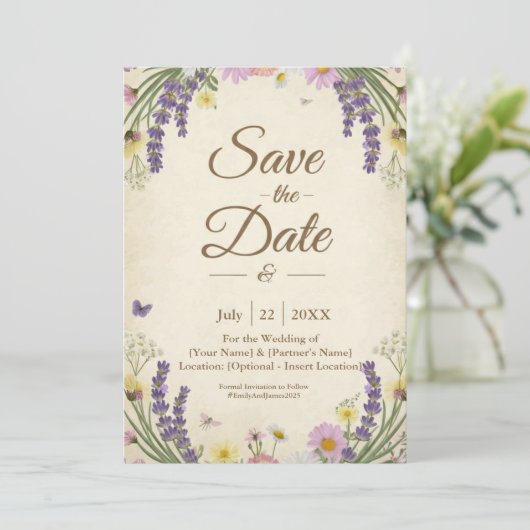 Rustikale Kernkarte Save the Date (Stehend Vorderseite)