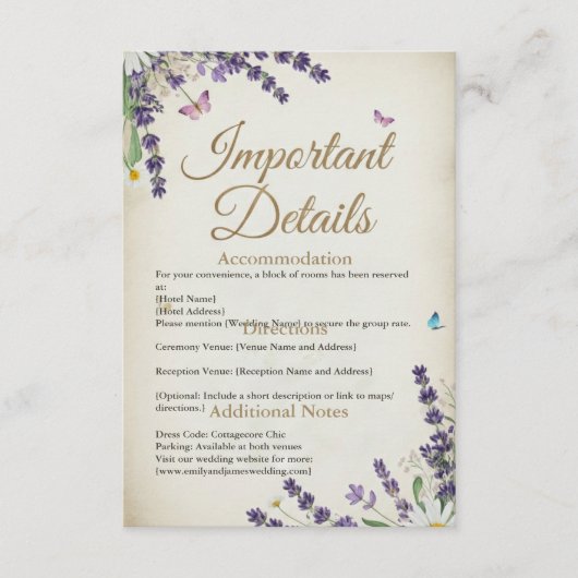 Rustikale Kernverschlusskarte Begleitkarte (Vorderseite)