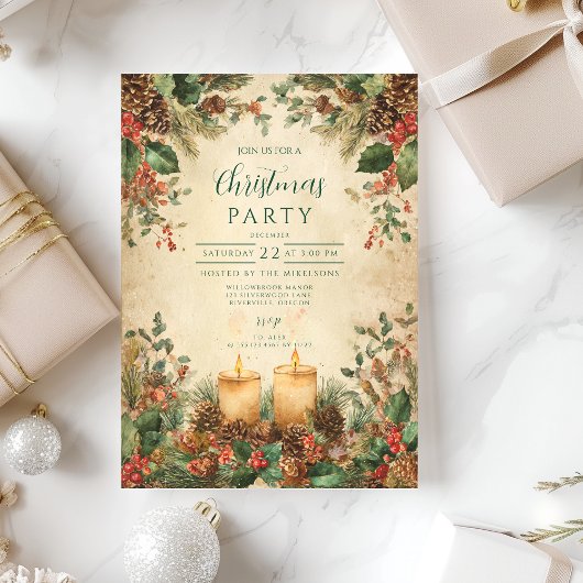 Rustikale Kerze Pinecone Weihnachten