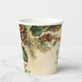 Rustikale Kerze Pinecone Weihnachten Pappbecher (Vorderseite)