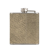 Rustikale khaki Imitate Leder Monogramm Name Chef Flachmann (Rückseite)