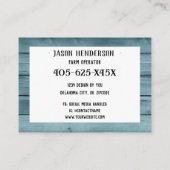 Rustikale Khalkboard Blauholz Hühnerfarm Visitenkarte (Rückseite)