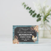 Rustikale Khalkboard Blauholz Hühnerfarm Visitenkarte (Stehend Vorderseite)