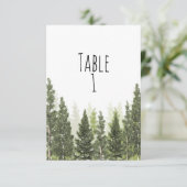 Rustikale Kiefern Hochzeit Tischnummer (Stehend Vorderseite)