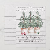 Rustikale Kiefern Schnee Weihnachtskarten (Vorne/Hinten)