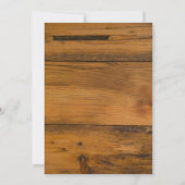 Rustikale Kiefern und Winterabendessen am roten Sp Einladung (Rückseite)