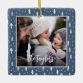 Rustikale Kiefern Weihnachten Keramikornament (Vorderseite)