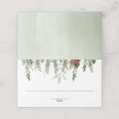 Rustikale Kiefernbäume im Winter Weihnachten Platzkarte (Außenseite Aufgefaltet)