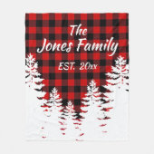 Rustikale Kiefernbäume, roter schwarzer Büffel kar Fleecedecke (Vorderseite)