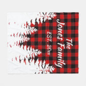 Rustikale Kiefernbäume, roter schwarzer Büffel kar Fleecedecke (Vorderseite (Horizontal))