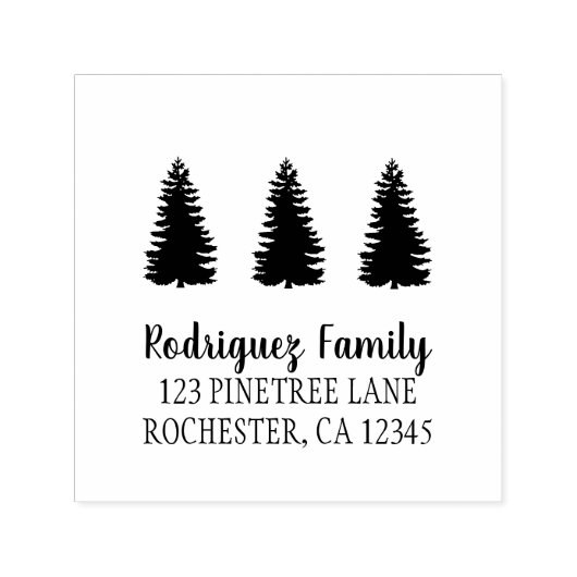Rustikale Kiefernbäume Rücksendeadresse selbst-ink Permastempel (Design)