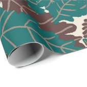 Rustikale Kiefernfüße, Acorne und Herbstblätter Geschenkpapier (Rolleneckpunkt)