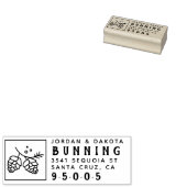 Rustikale Kiefernfüße | Hochzeitscoupel - Rücksend Gummistempel (Stempel)