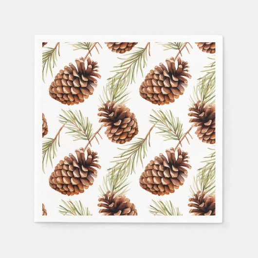 Rustikale Kiefernkone Serviette (Vorderseite)