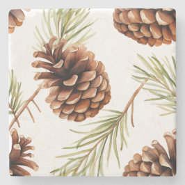 Rustikale Kiefernkone Steinuntersetzer