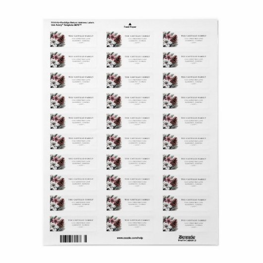 Rustikale Kiefernkone und Poinsettia (Vorne)