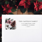 Rustikale Kiefernkone und Poinsettia