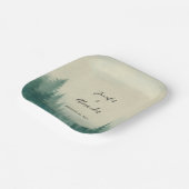 Rustikale Kiefernwälder Hochzeit Pappteller (Gewinkelt)