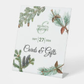 Rustikale Kiefernwälder Hochzeitskarten & Geschenk Sockelschild (Vorderseite)