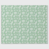 Rustikale Kiefernzapfen Muster Weiß & Mint Weihnac Geschenkpapier (Flach)