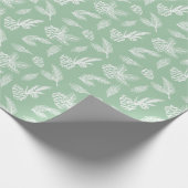 Rustikale Kiefernzapfen Muster Weiß & Mint Weihnac Geschenkpapier (Ecke)