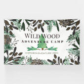 Rustikale Kiefernzapfen und -zweige Banner (Horizontal)