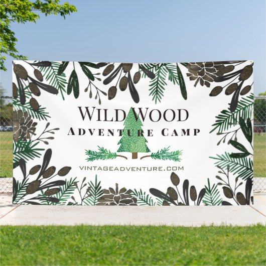 Rustikale Kiefernzapfen und -zweige Banner (Außenbereich)