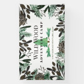 Rustikale Kiefernzapfen und -zweige Banner (Vertikal)