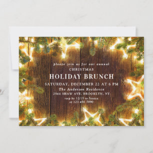 Rustikale Kiefernzapfen Zweig FEIERTAGS-BRUNCH Einladung
