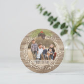 Rustikale Kiefernzweig, Ruhe, Liebe & Freude Feiertagskarte (Stehend Vorderseite)