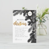 Rustikale Kiefernzweig Weihnachtskarte außerhalb d Einladung (Stehend Vorderseite)